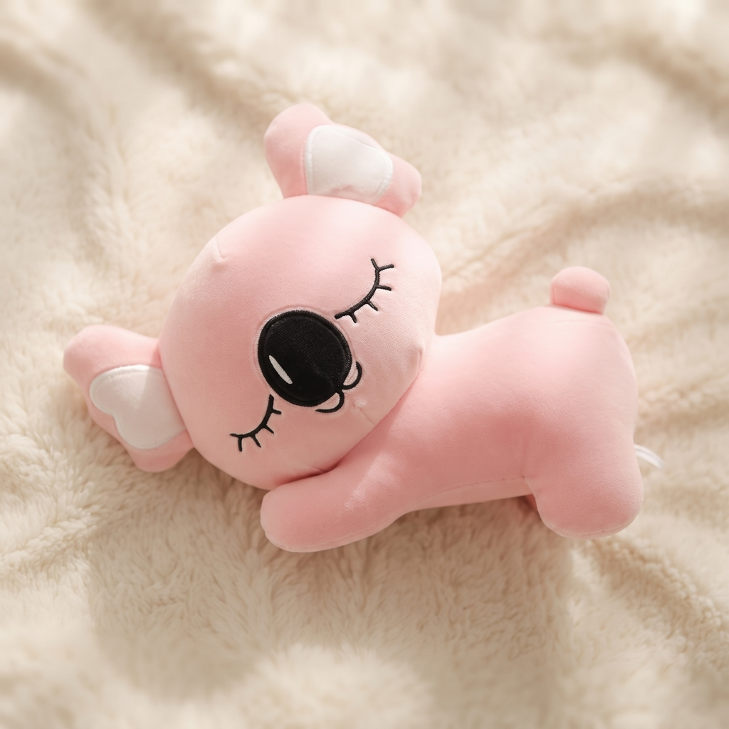 Peluche Oreiller Koala Rose Câlin Apaisant - Détail matière