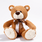 Peluche Ours Brun avec Nœud Satin - fond blanc Frontal