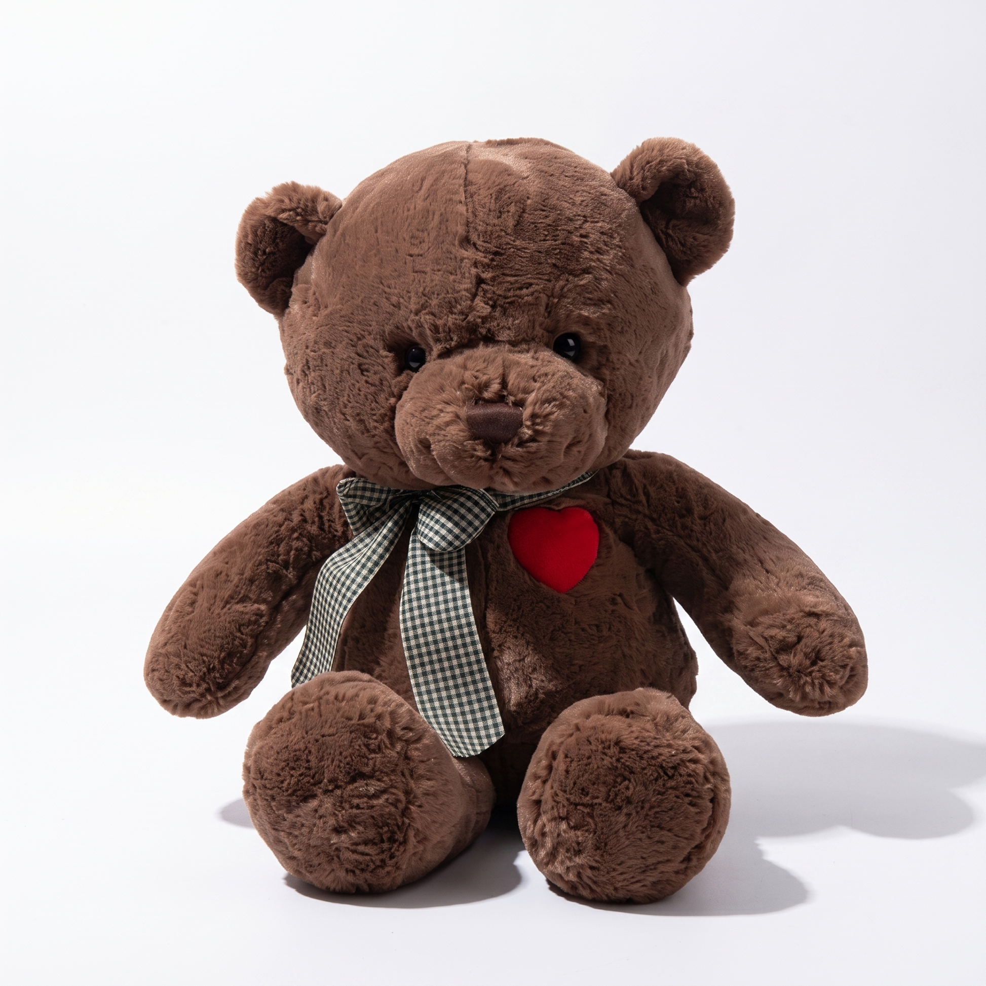 Peluche Ours Cœur Brun - fond blanc Frontal