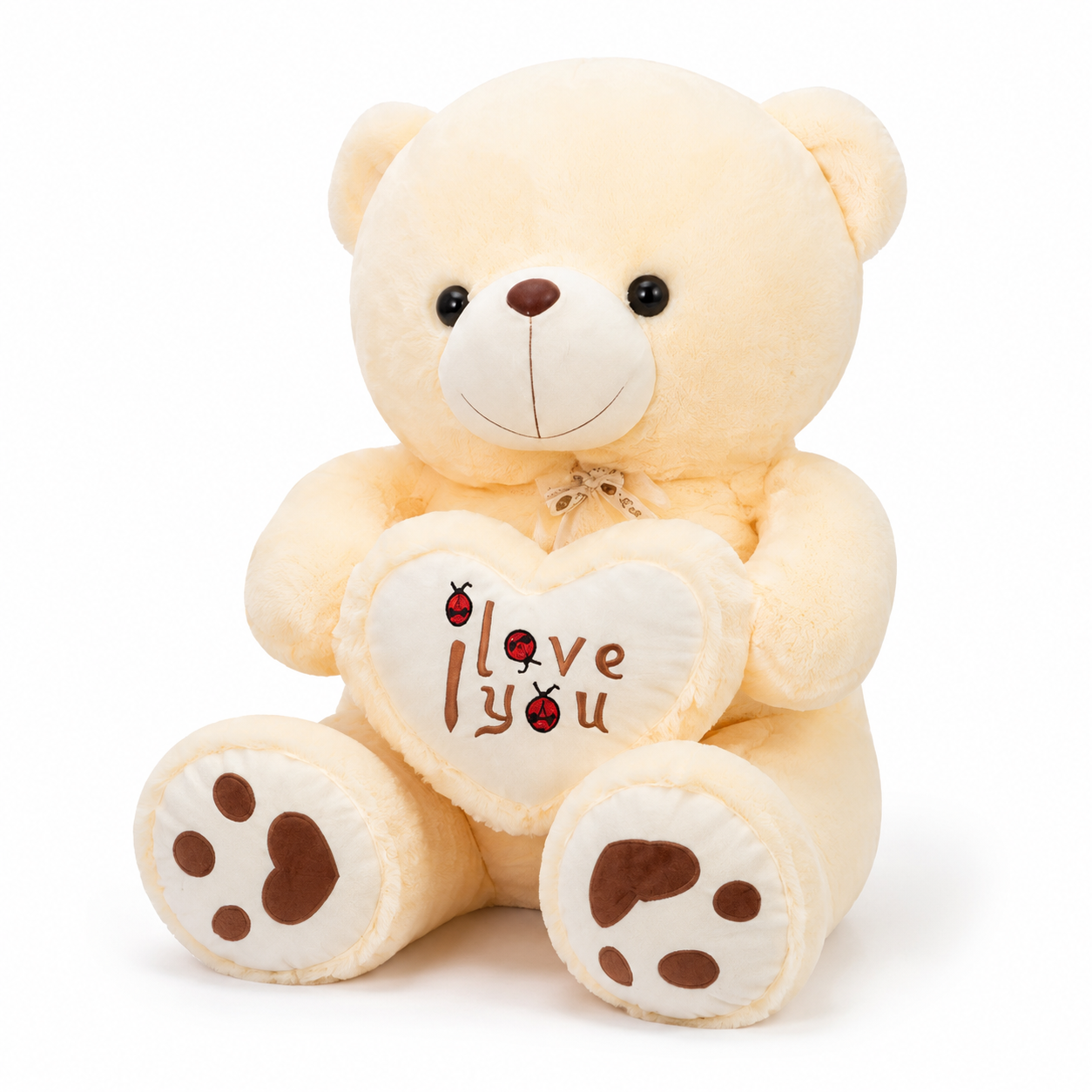 Peluche Ours Cœur I Love You 50-70cm - Beige / 50cm · Beige / 70cm