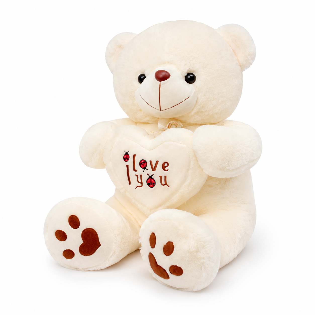 Peluche Ours Cœur I Love You 50-70cm - Blanc / 70cm · Blanc / 50cm
