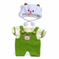 Peluche Ours Déguisé Articulé Nino avec Combinaison Verte - Déguisement seul