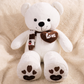 Peluche Ours Géant Blanc Cœur Love - Detail matière