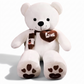 Peluche Ours Géant Blanc Cœur Love - fond blanc Frontal