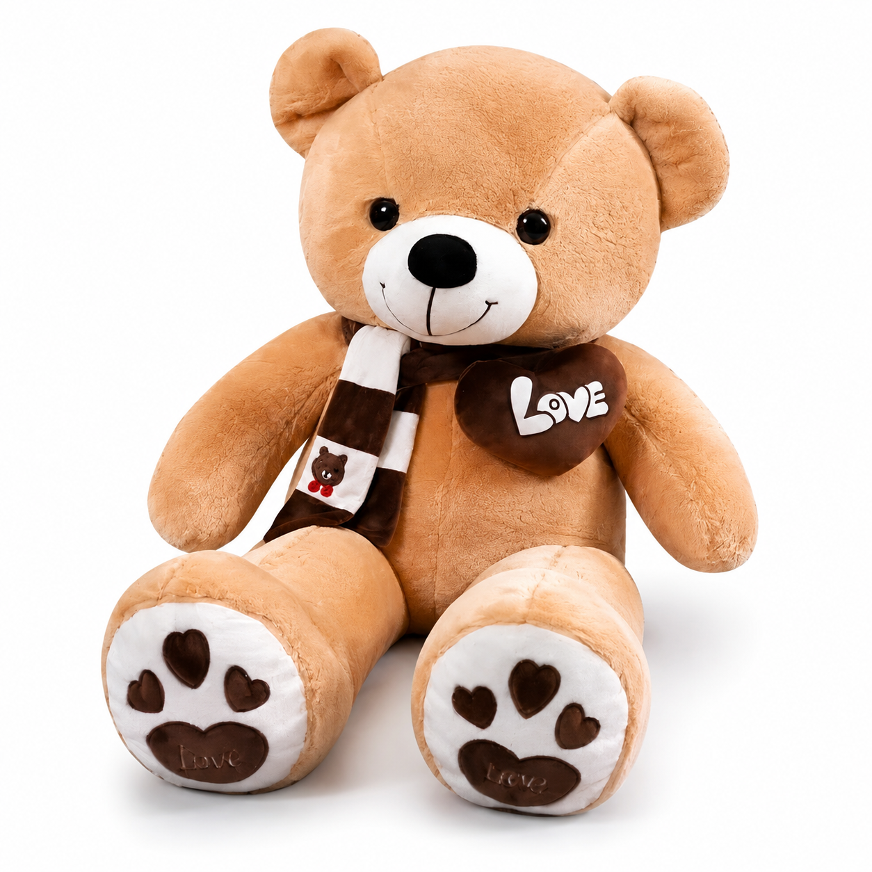 Peluche Ours Géante Beige Cœur Love - 100cm · 80cm