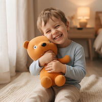 Peluche Ours Orange Souriant 19cm - Utilisation cosy intérieur