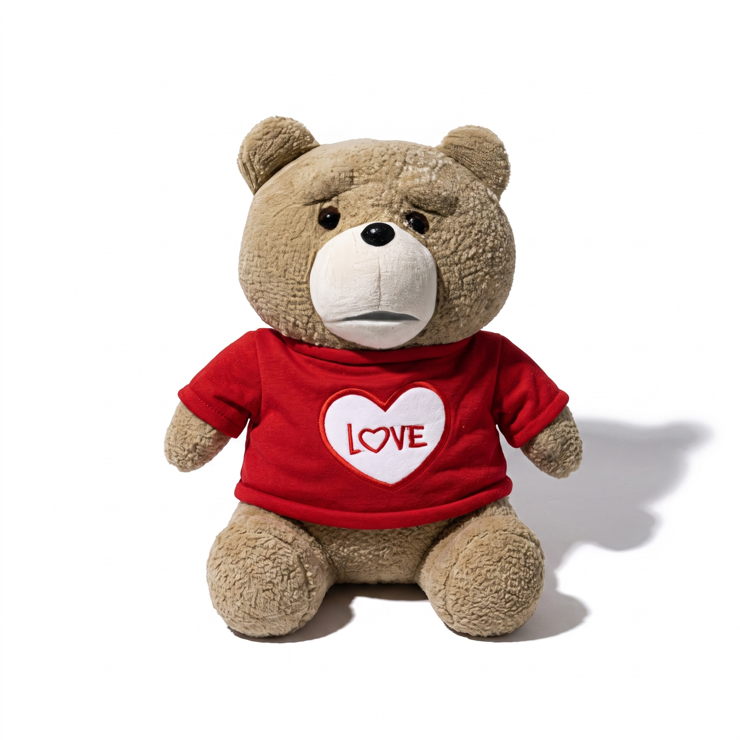 Peluche Ours Saint-Valentin Love Rouge - fond blanc Frontal