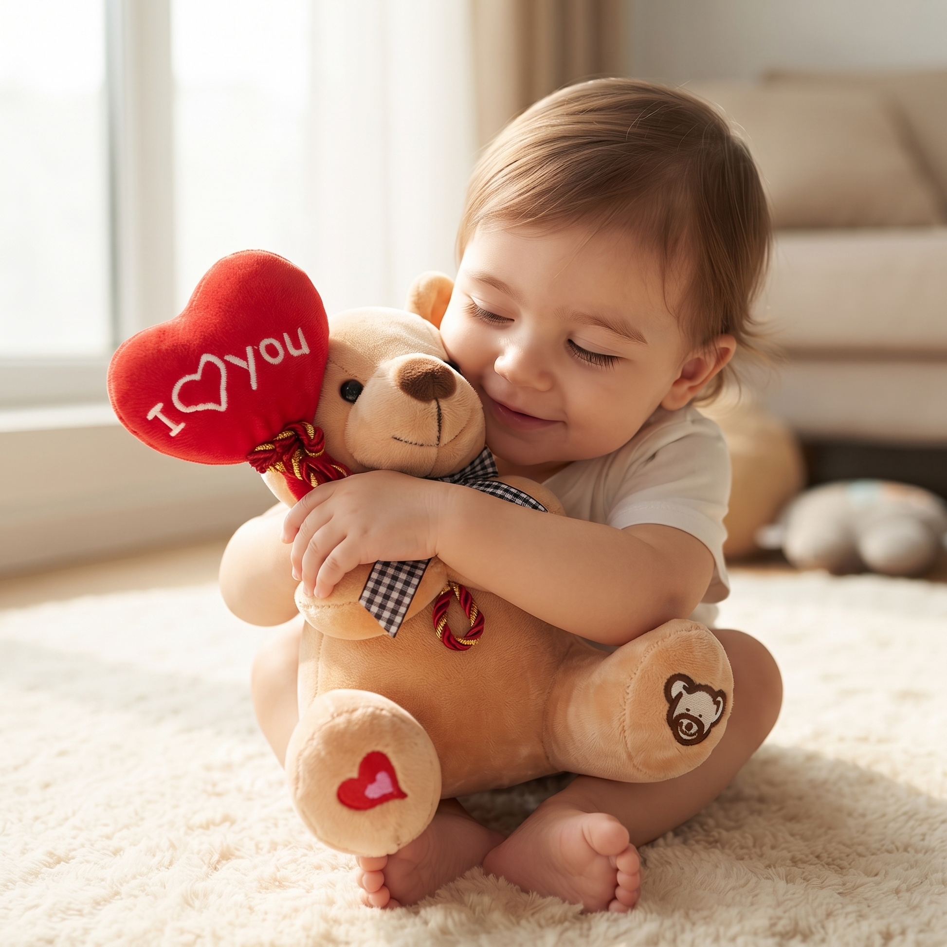 Peluche Ourson Amour Ballon Cœur I Love You - Utilisation cosy intérieur