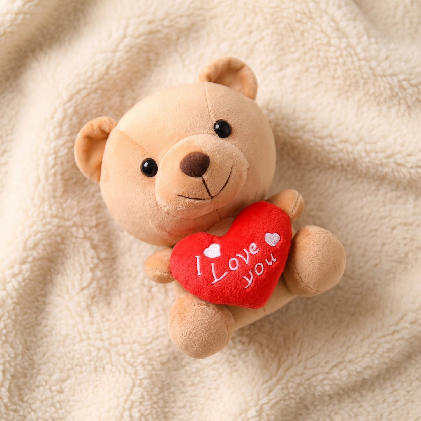 Peluche Ourson Cœur I Love You - Detail matière