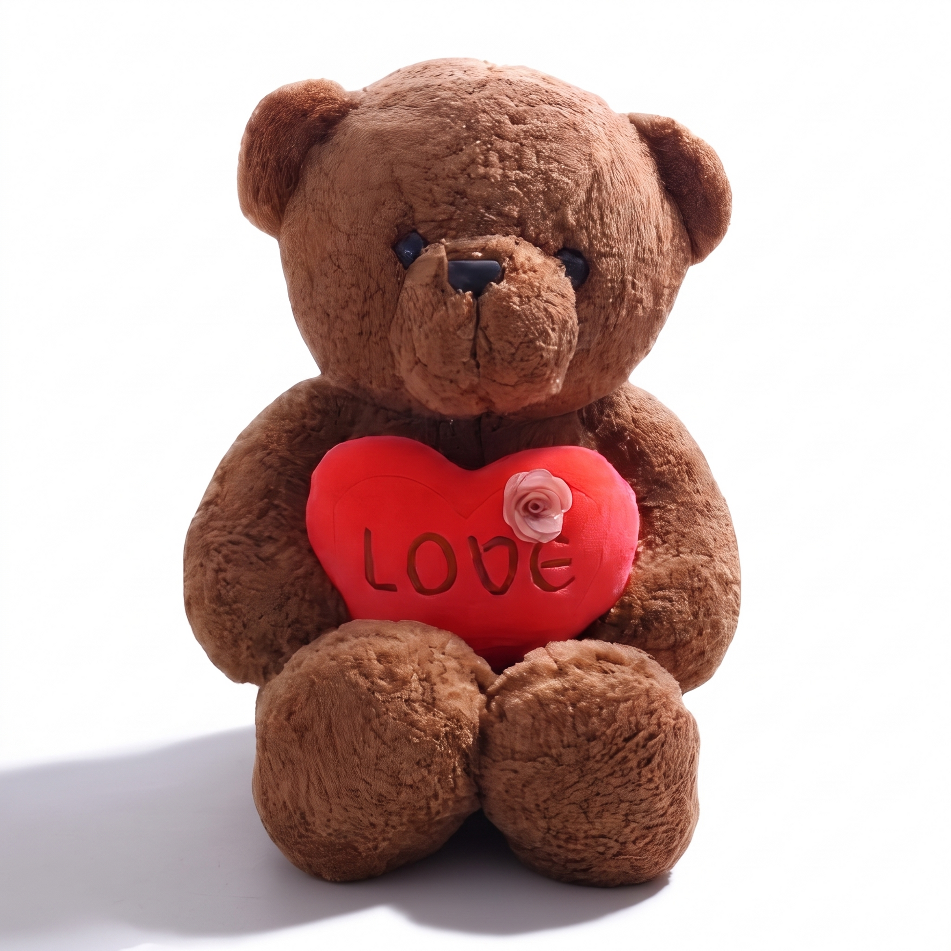 Peluche Ourson Saint-Valentin avec Cœur Love - fond blanc Frontal