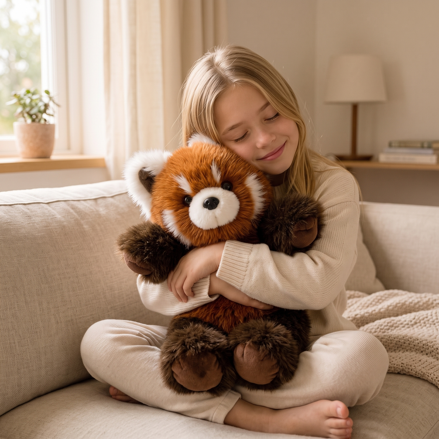 Peluche Panda Roux Animée qui Court 55 cm - Utilisation cosy intérieur