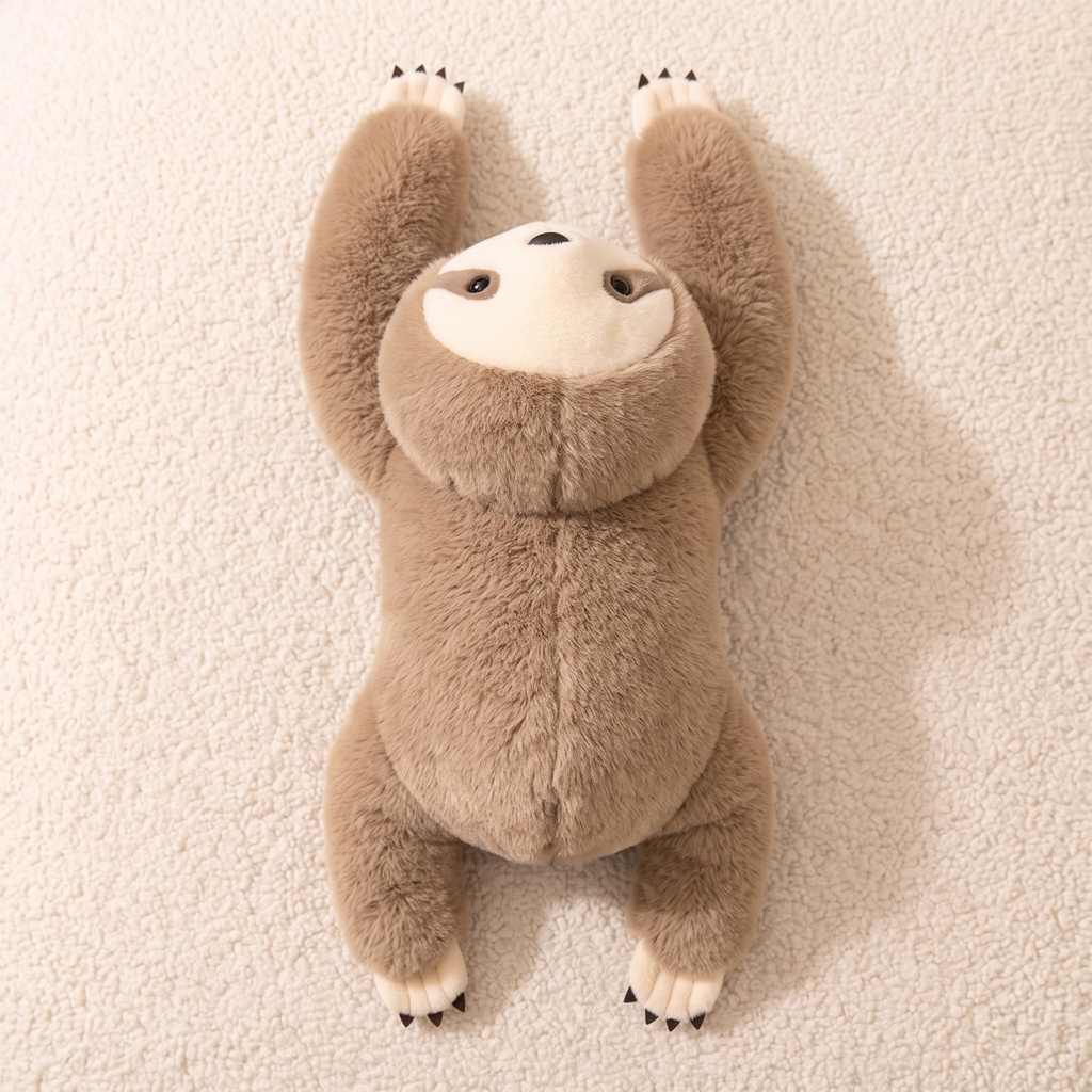 Peluche Paresseux Lestée Apaisante 30 cm - Détail matière