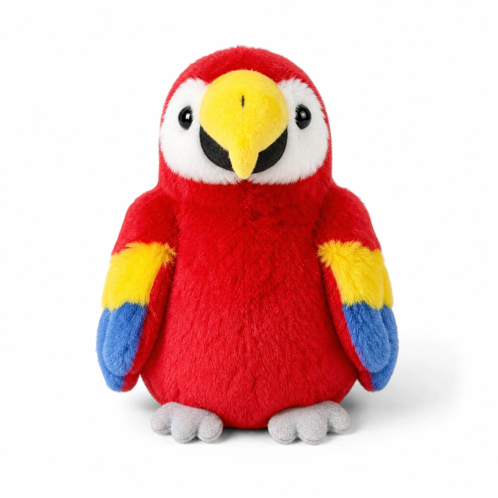 Peluche Perroquet Magnétique pour Épaule - Fond blanc frontal