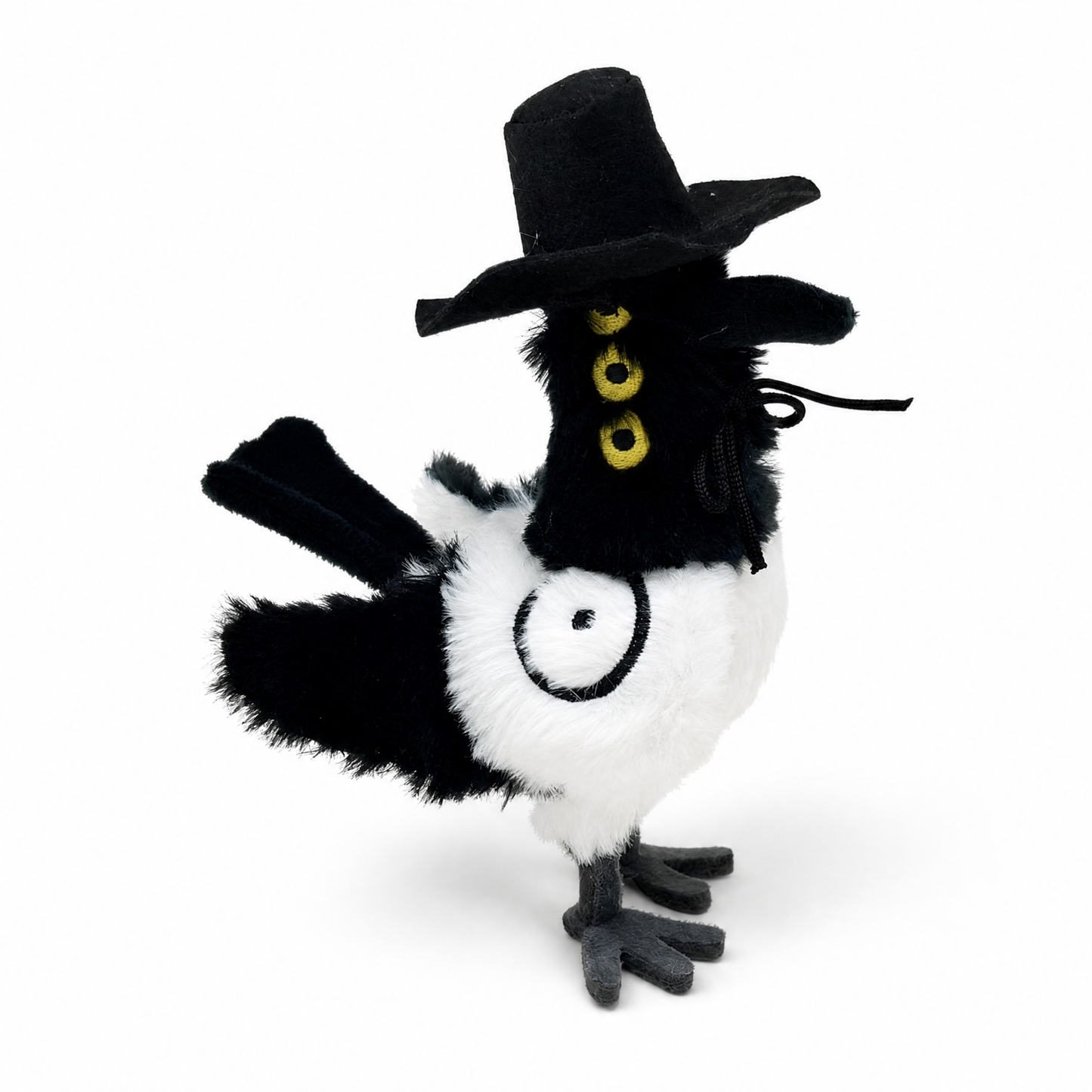 Peluche Pie Sussie Chapeau Haut-de-Forme - Fond blanc frontal