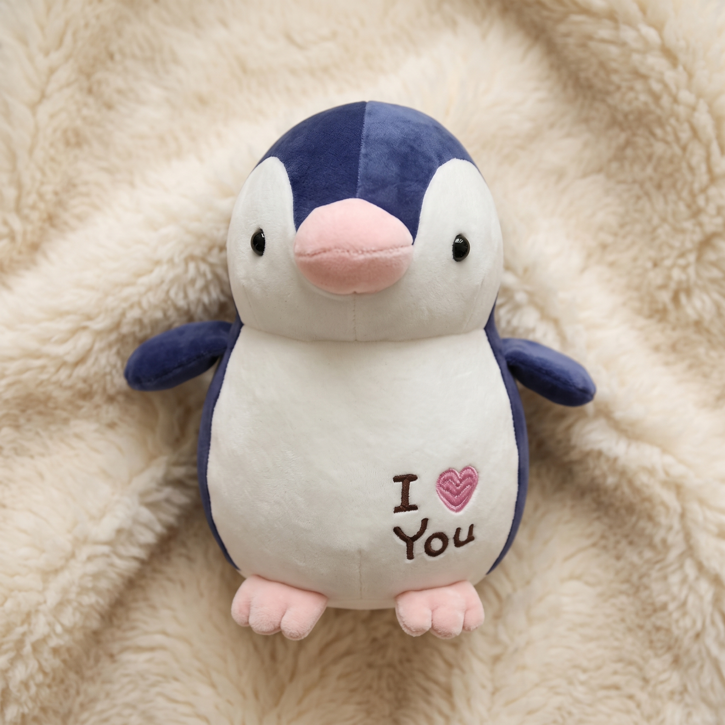 Peluche Pingouin I Love You - Detail matière
