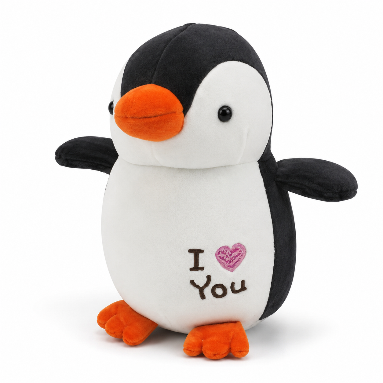 Peluche Pingouin I Love You - Noir
