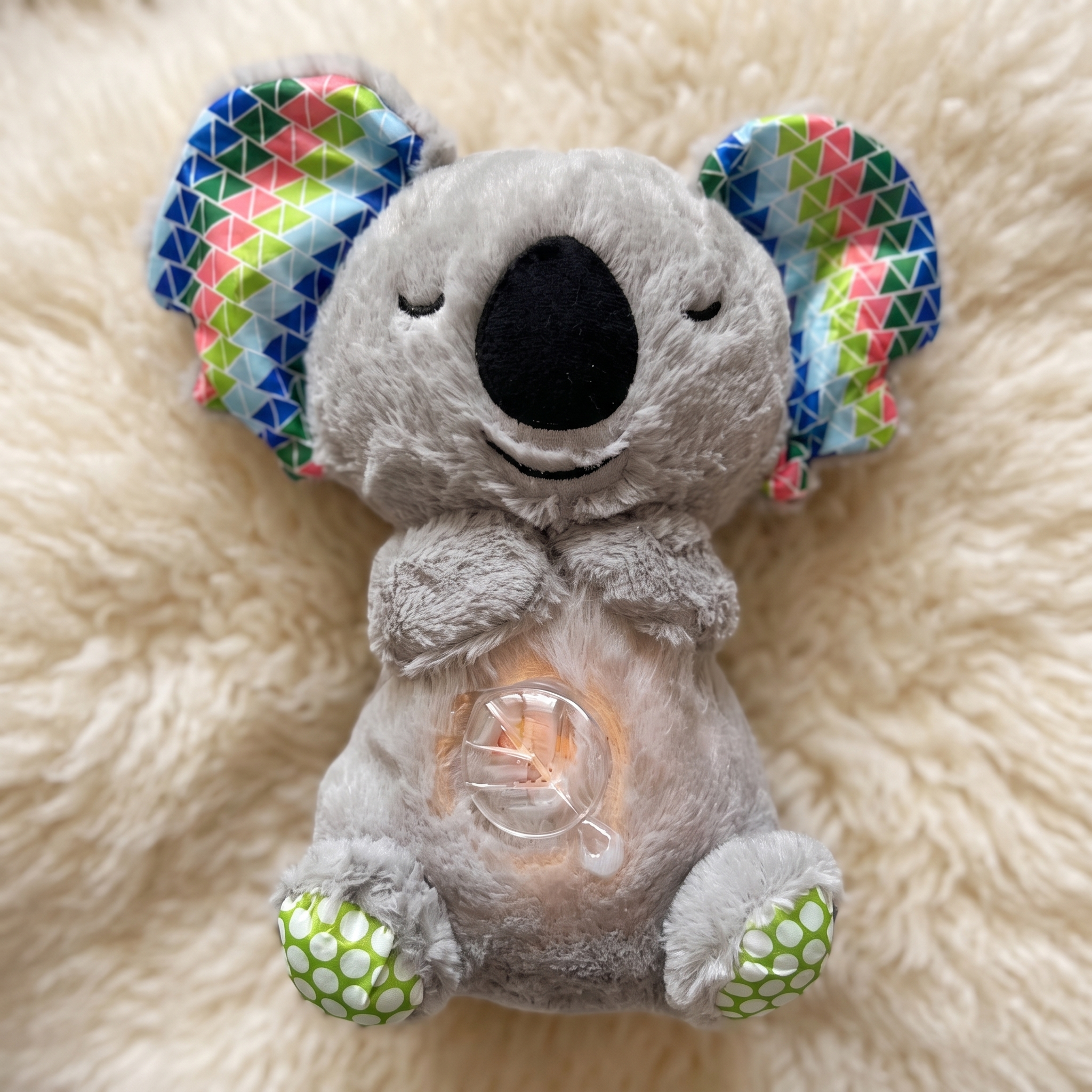 Peluche qui Respire Koala Gris avec Fonction Apaisante - Détail matière