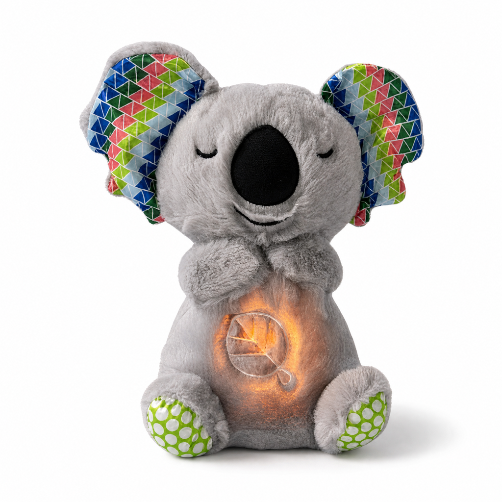Peluche qui Respire Koala Gris avec Fonction Apaisante - Fond blanc frontal