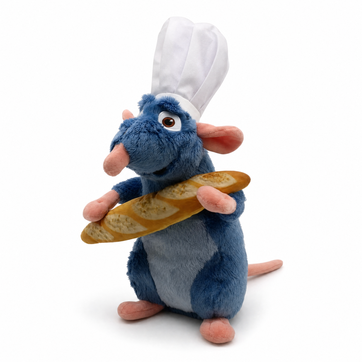 Peluche Ratatouille Rémy Chef avec Baguette - Fond blanc frontal