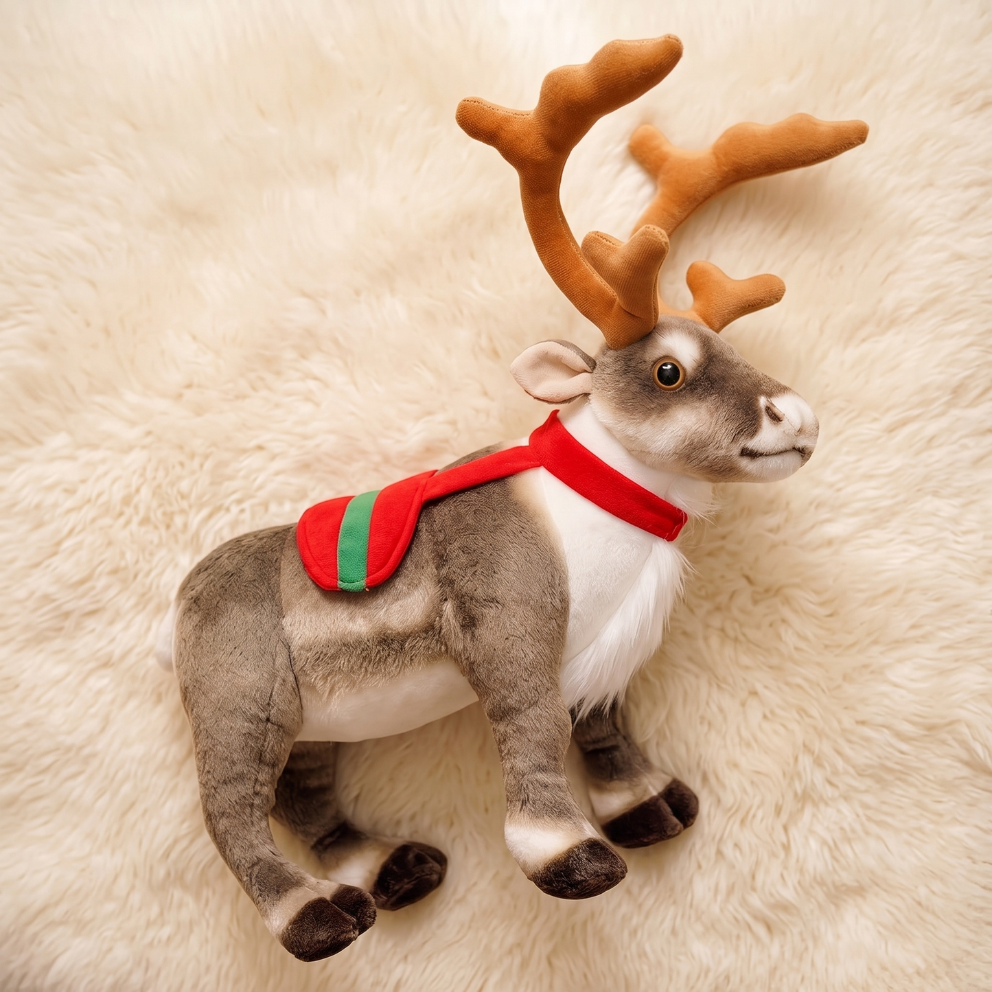 Peluche Renne de Noël à Écharpe Festive - Détail matière