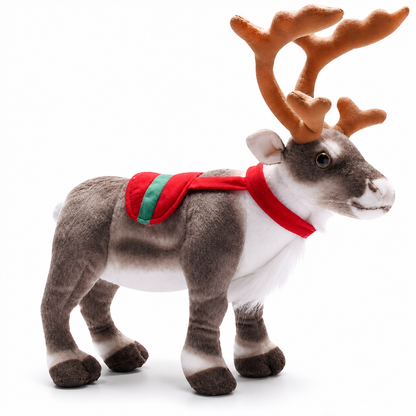 Peluche Renne de Noël à Écharpe Festive - M · S