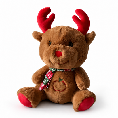 Peluche Renne qui Respire Noël Blanc ou Marron - Marron