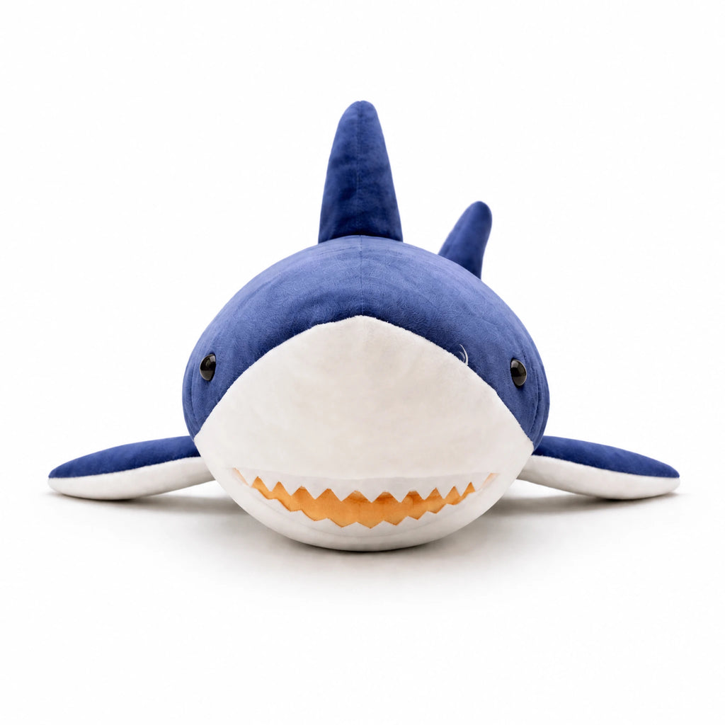 Peluche Requin Bleu Géante - Fond blanc frontal