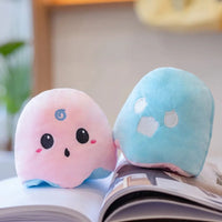 Peluche Fantôme Réversible Duo Halloween Blanc et Noir