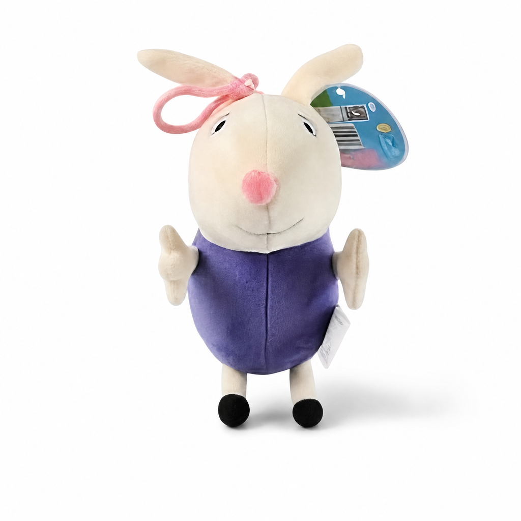 Peluche Richard Rabbit - Personnage Peppa Pig 19cm - Fond blanc frontal