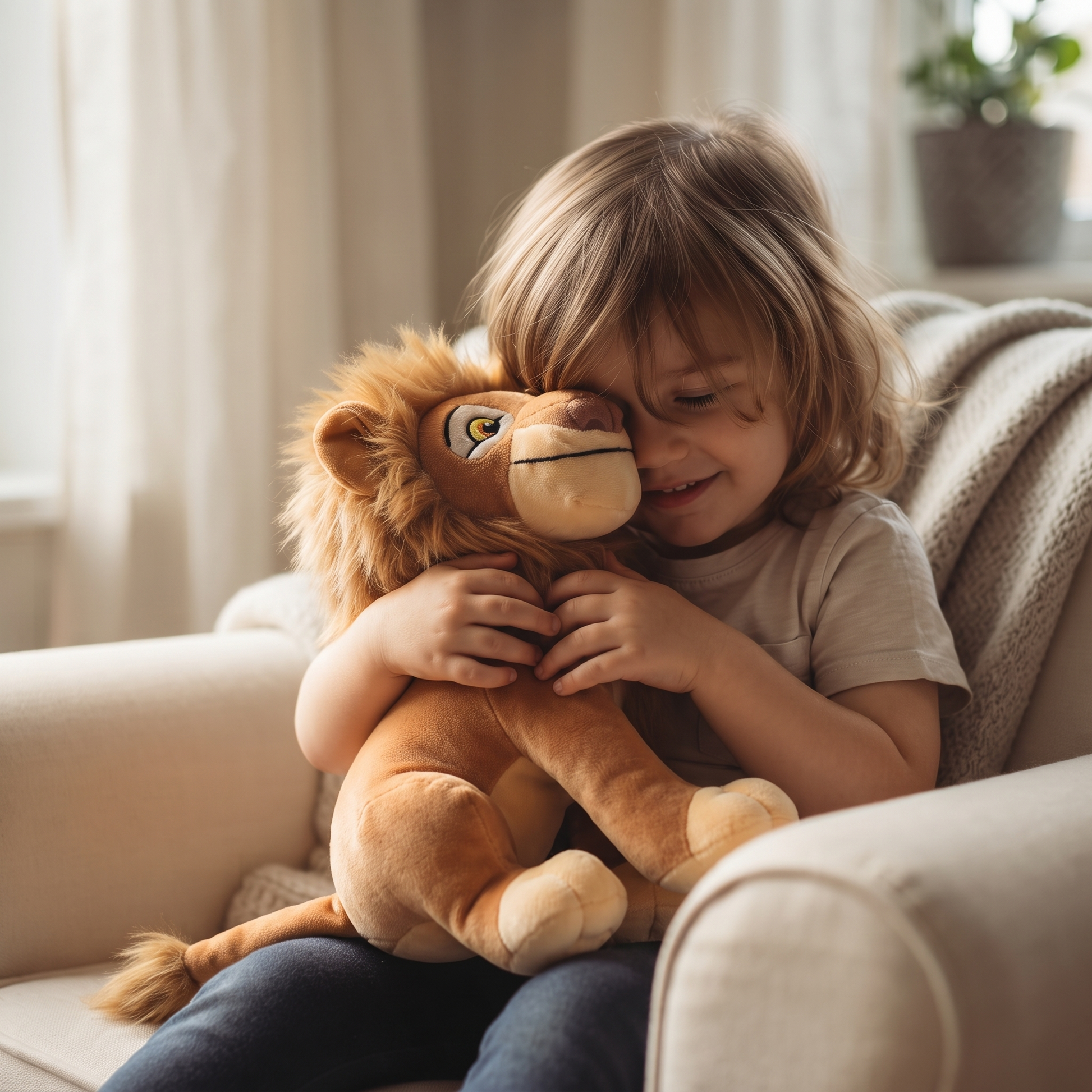 Peluche Roi Lion Mufasa 28 cm - Utilisation cosy intérieur