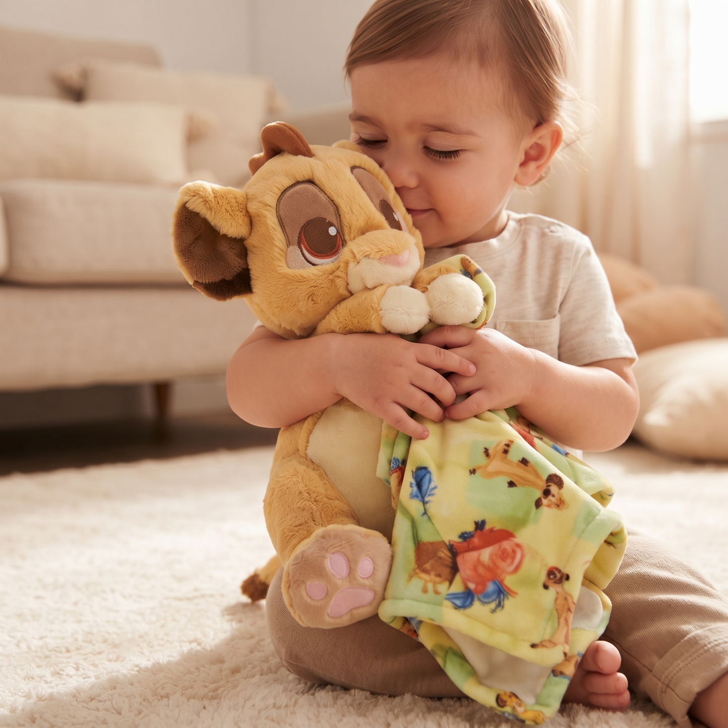 Peluche Simba avec Couverture Amovible - Utilisation cosy intérieur