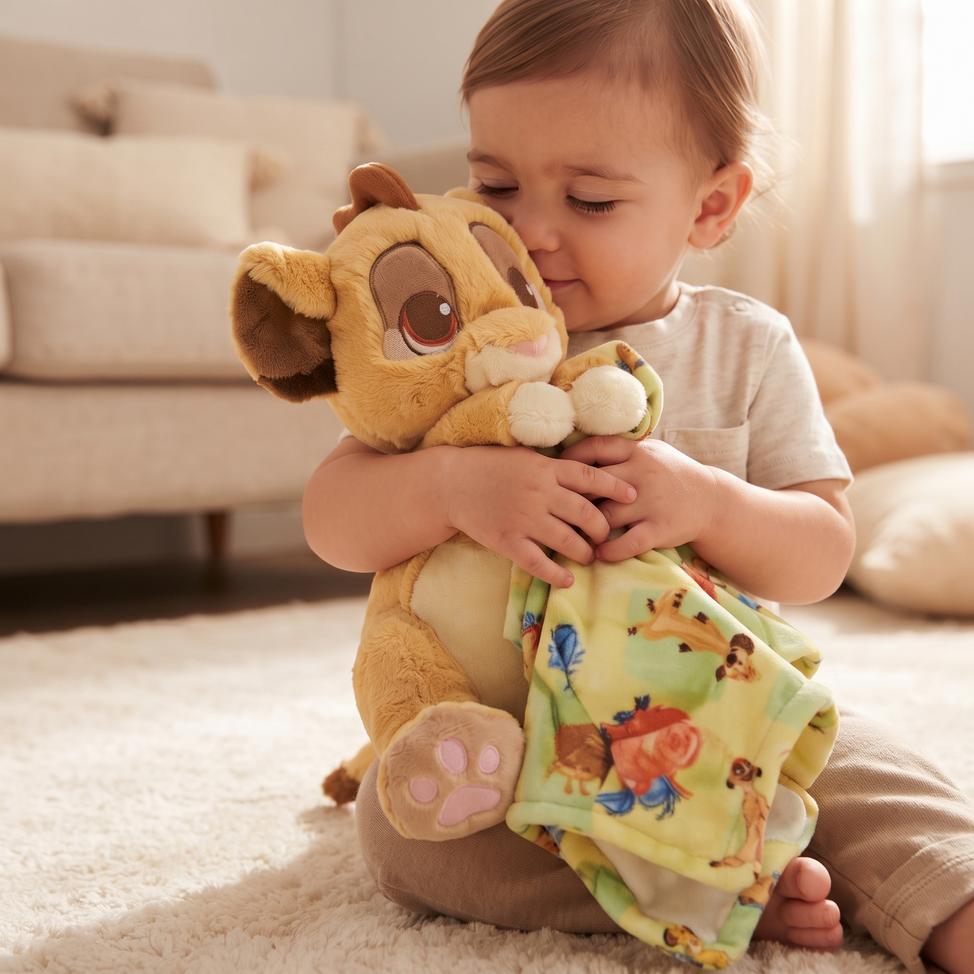 Peluche Simba avec Couverture Amovible - Utilisation cosy intérieur