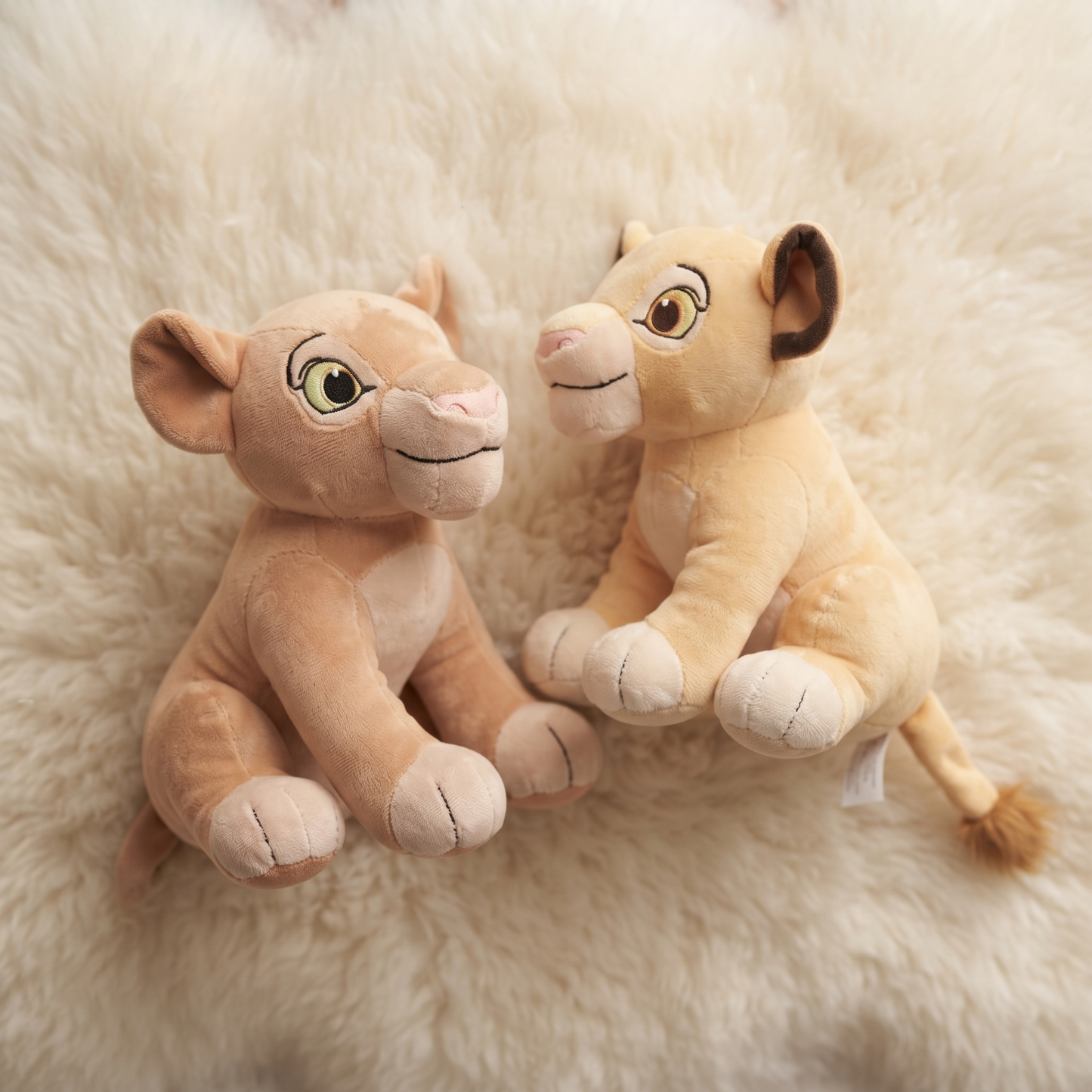 Peluche Simba et Nala Duo Roi Lion 26cm - Détail matière