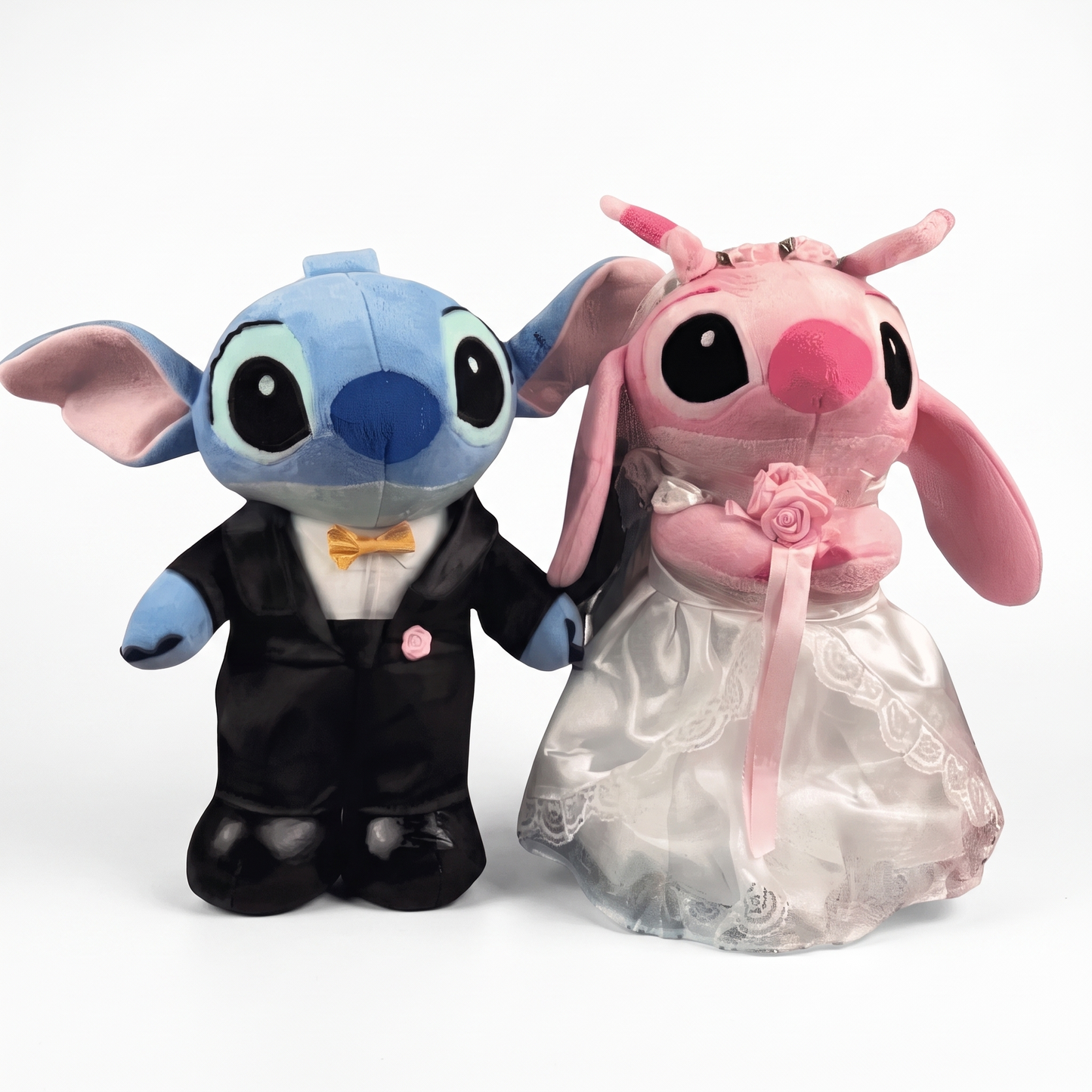 Peluche Stitch Disney Duo Mariés Stitch et Angel - fond blanc Frontal