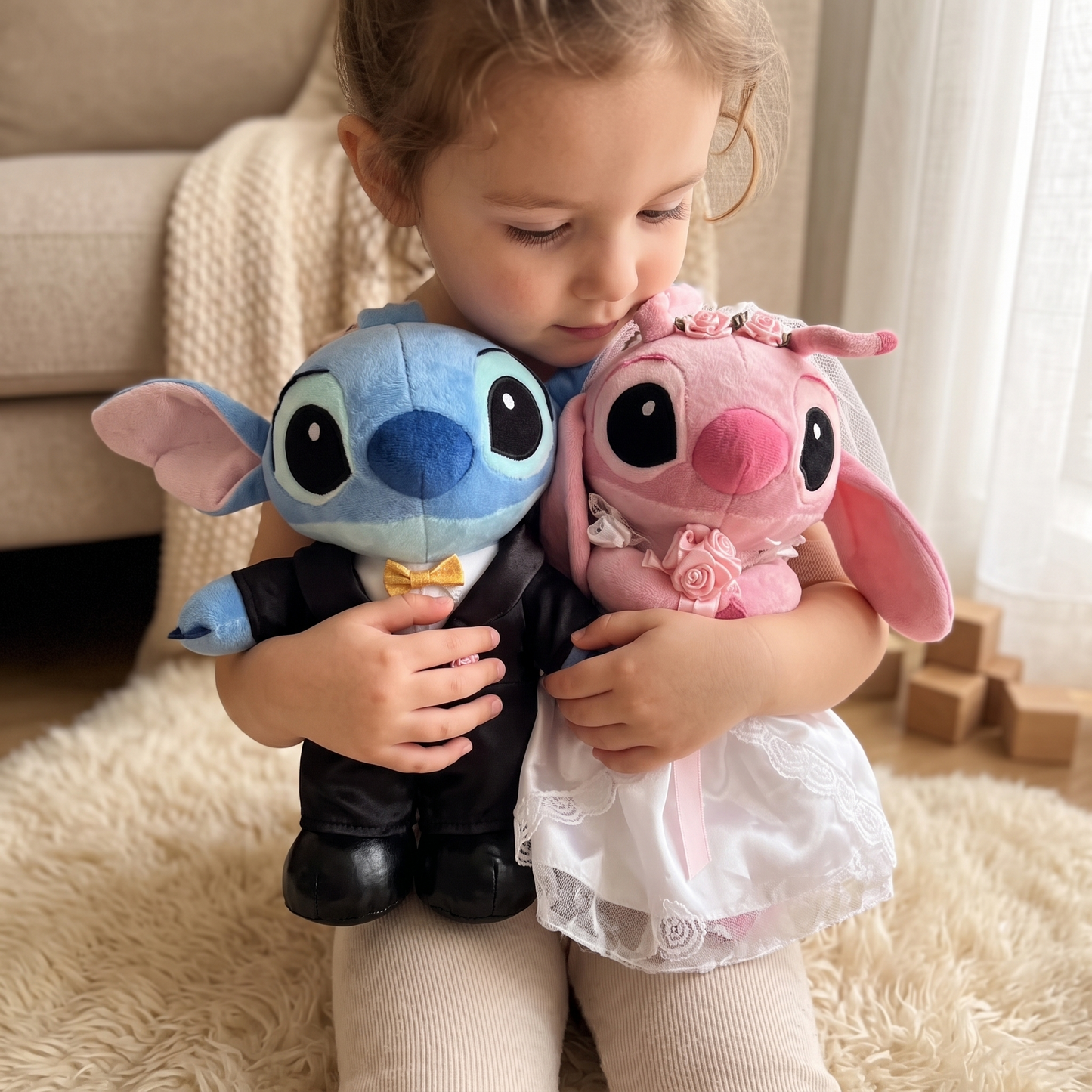 Peluche Stitch Disney Duo Mariés Stitch et Angel - Utilisation cosy intérieur