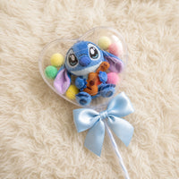 Peluche Stitch Écrin Cœur Saint-Valentin - Détail matière