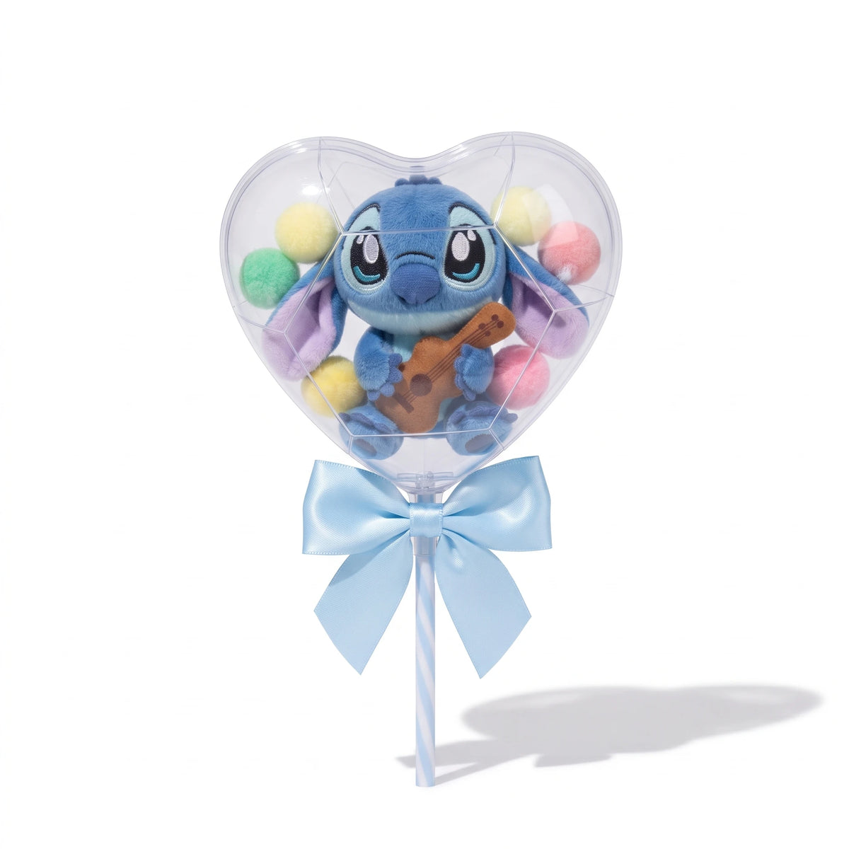 Peluche Stitch Écrin Cœur Saint-Valentin - Fond blanc frontal