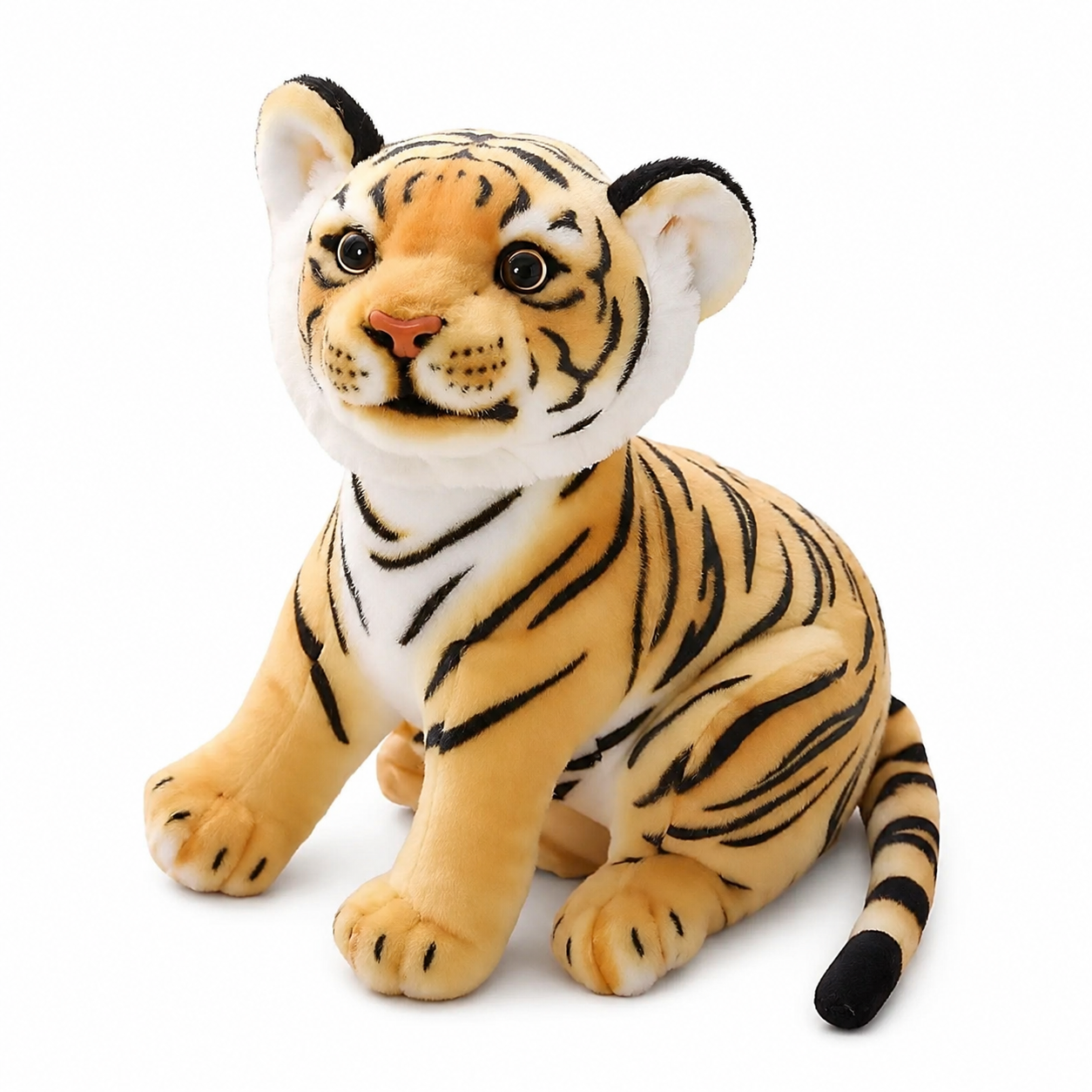 Peluche Tigre Bébé Réaliste 23cm - Marron