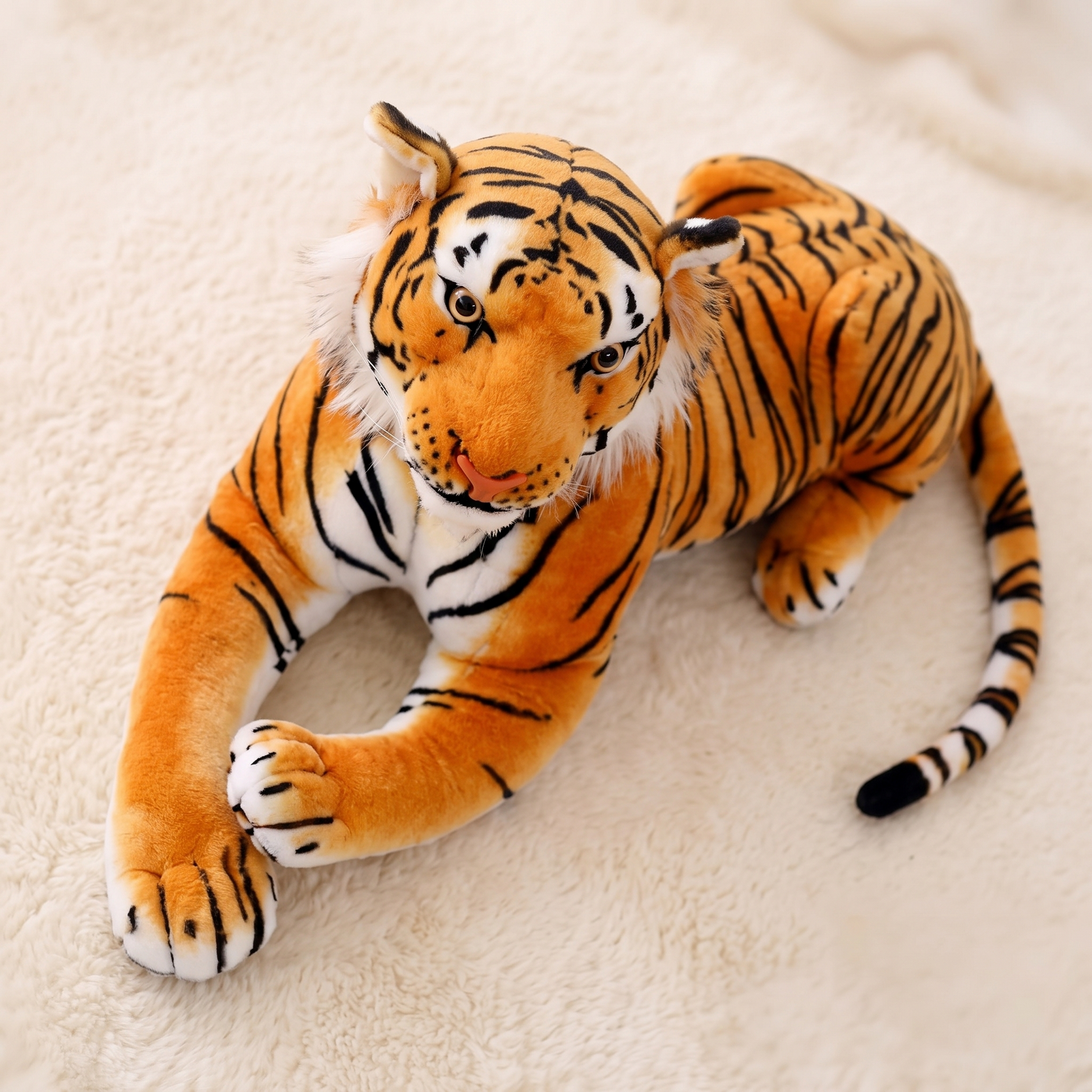 Peluche Tigre Oreiller Géante Confortable - Détail matière