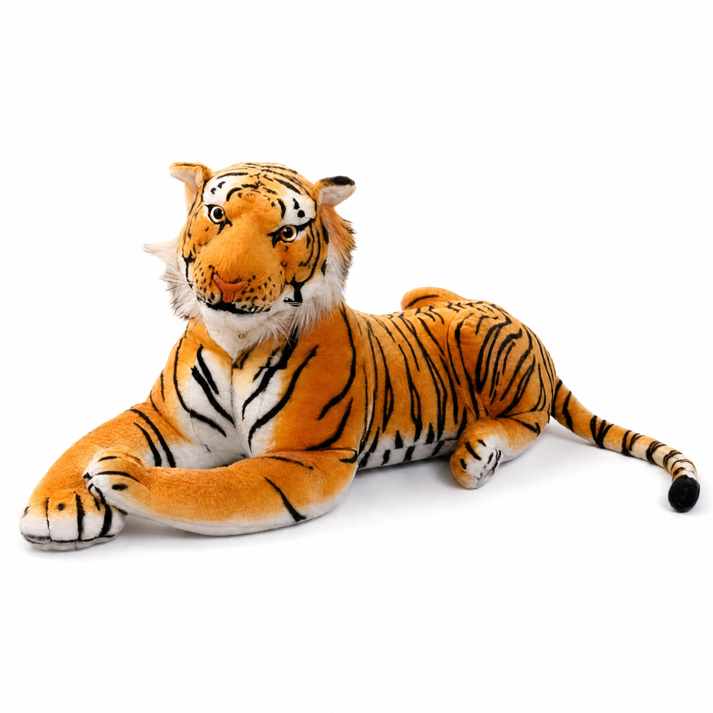 Peluche Tigre Oreiller Géante Confortable - fond blanc Frontal
