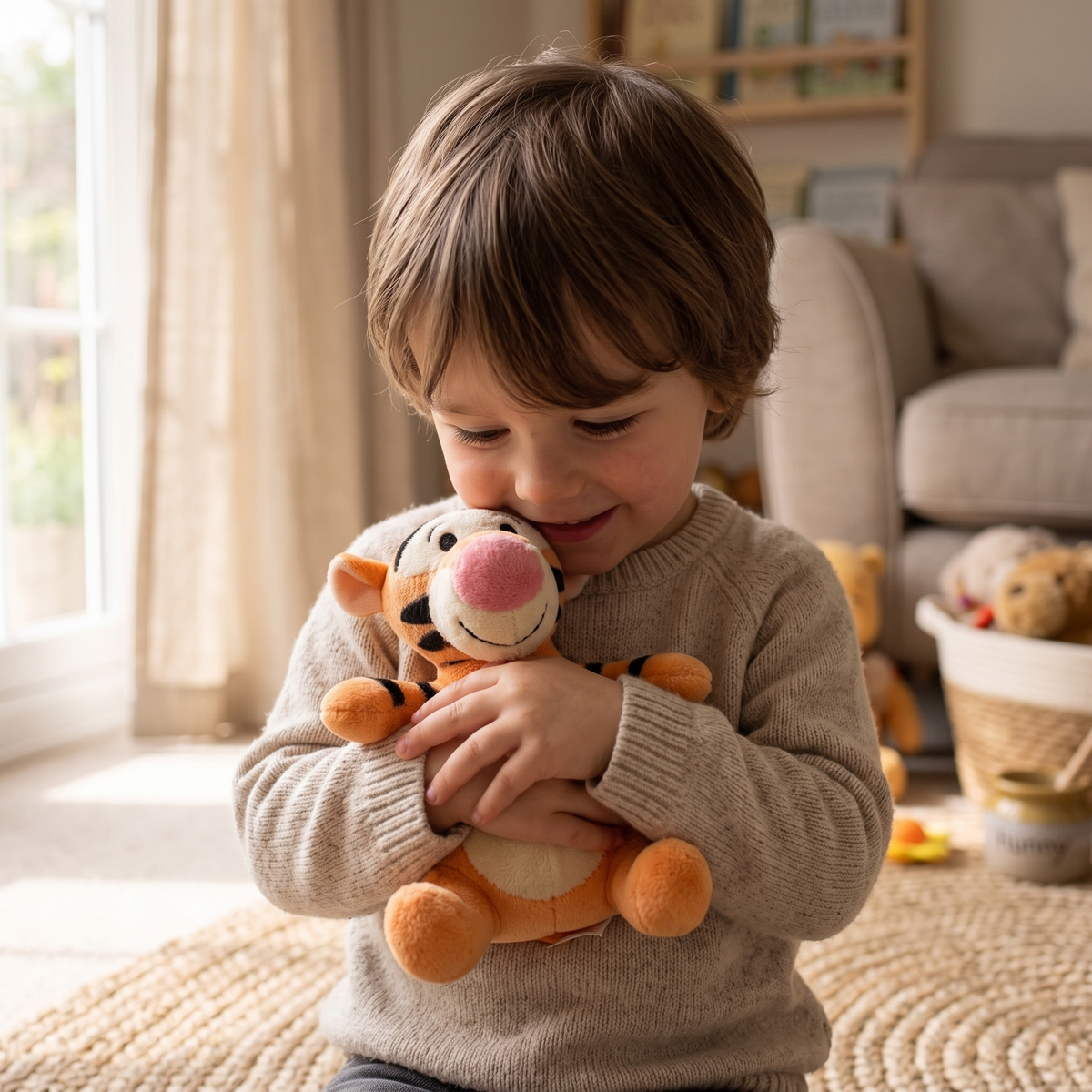 Peluche Tigrou Aimantée Épaule - Utilisation cosy intérieur