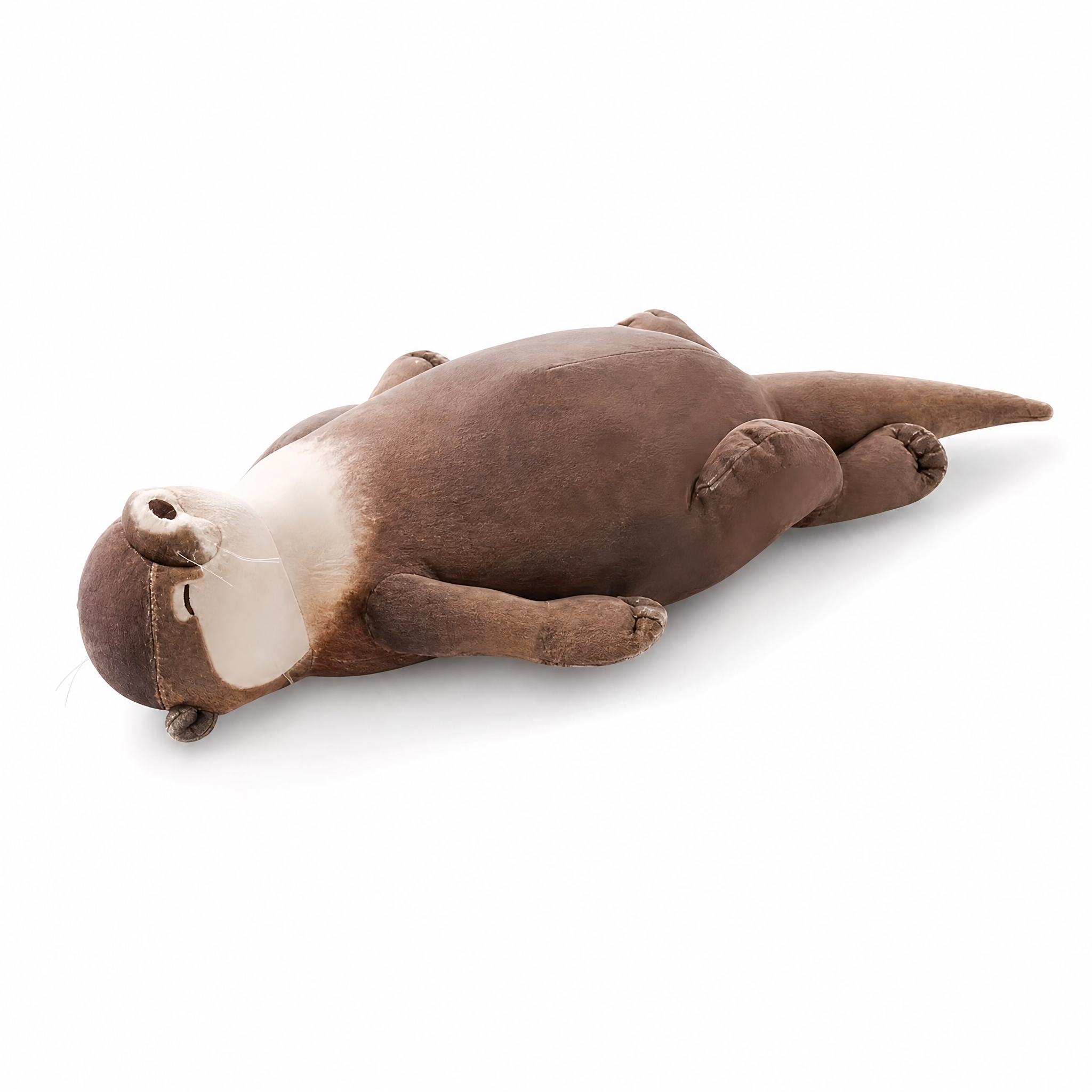 Peluche Trousse Loutre Marron 40 cm - Fond blanc frontal