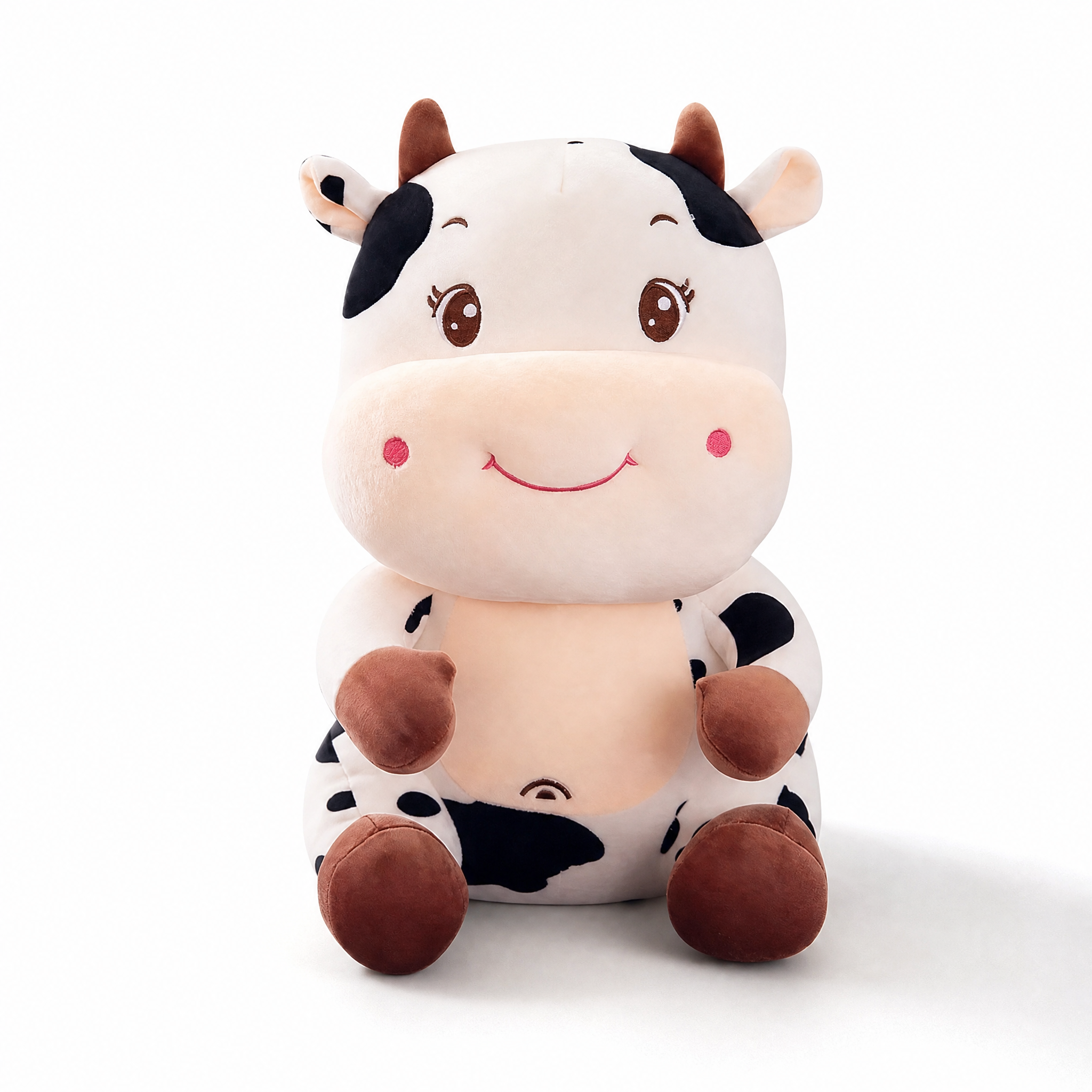 Peluche Vache Bébé 25cm - Fond blanc frontal