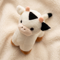 Peluche Vache Bébé Blanc et Noir - Detail matière