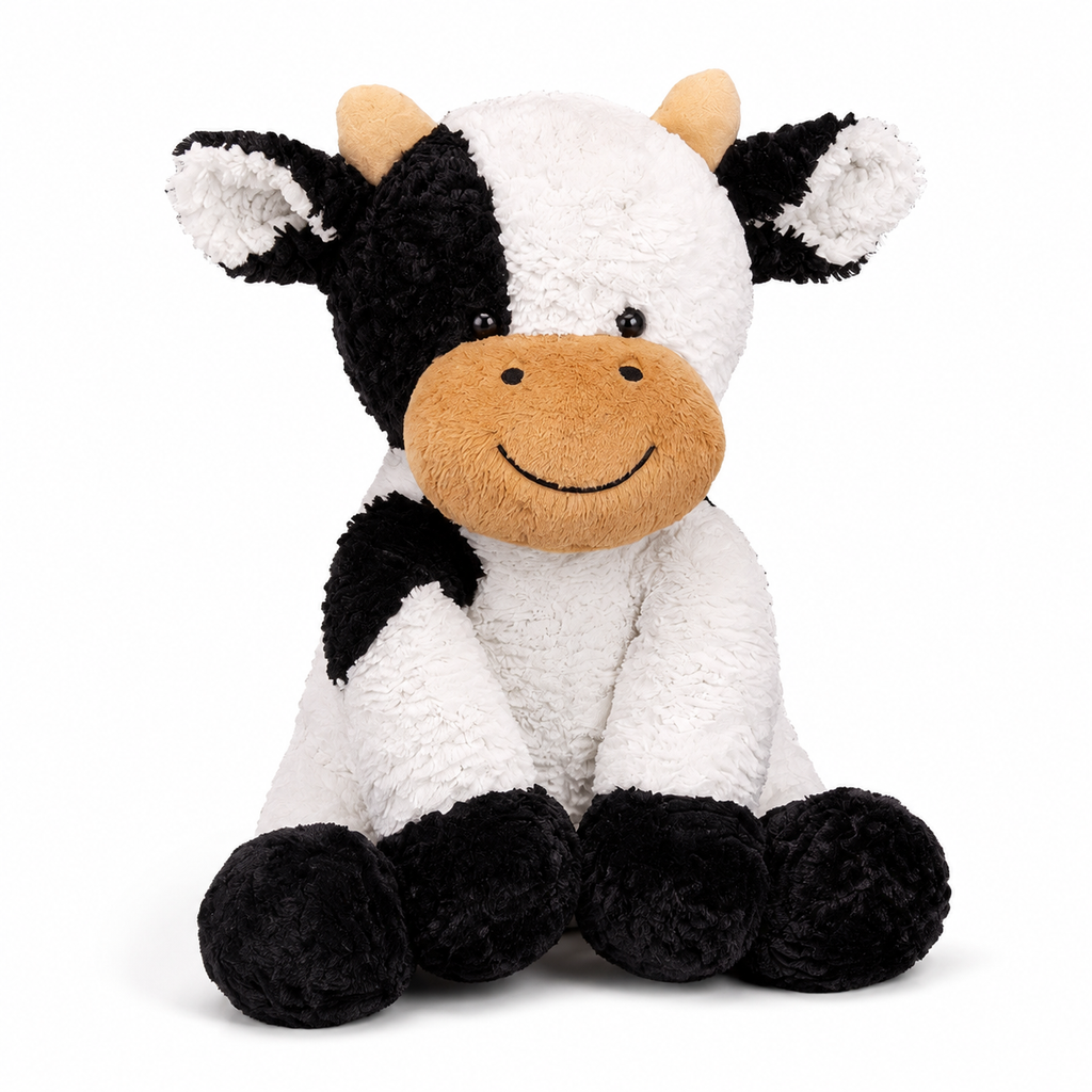 Peluche Vache Douce Noir et Blanc - 25cm · 70cm · 50cm · 35cm