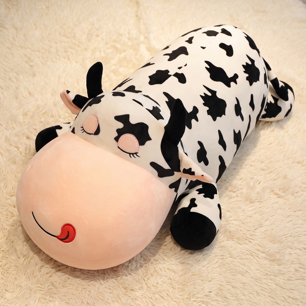 Peluche Vache Géante Allongée - Detail matière