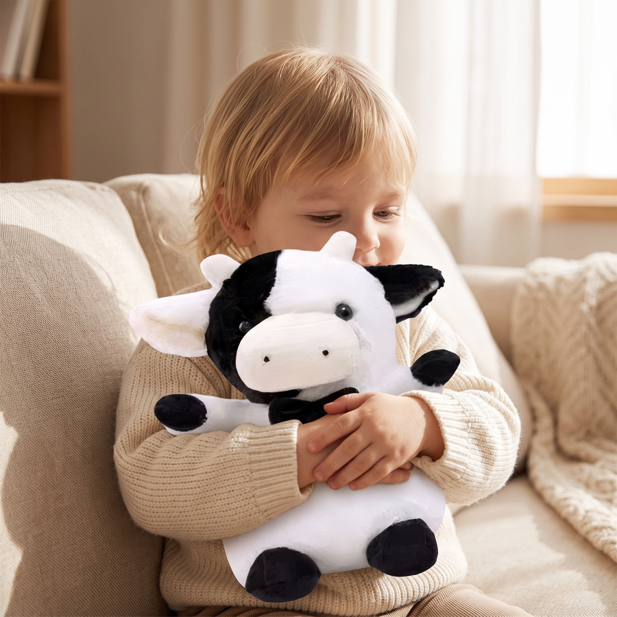 Peluche Vache Gentleman Nœud Papillon - Utilisation cosy intérieur