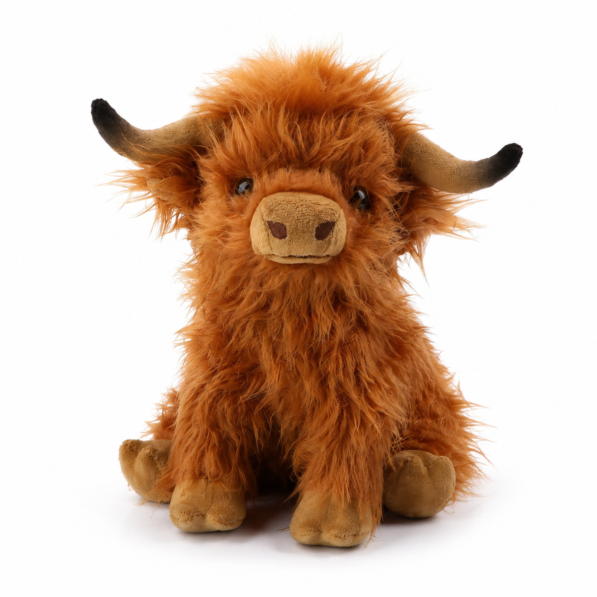Peluche Vache Highland à Poils Longs - Marron