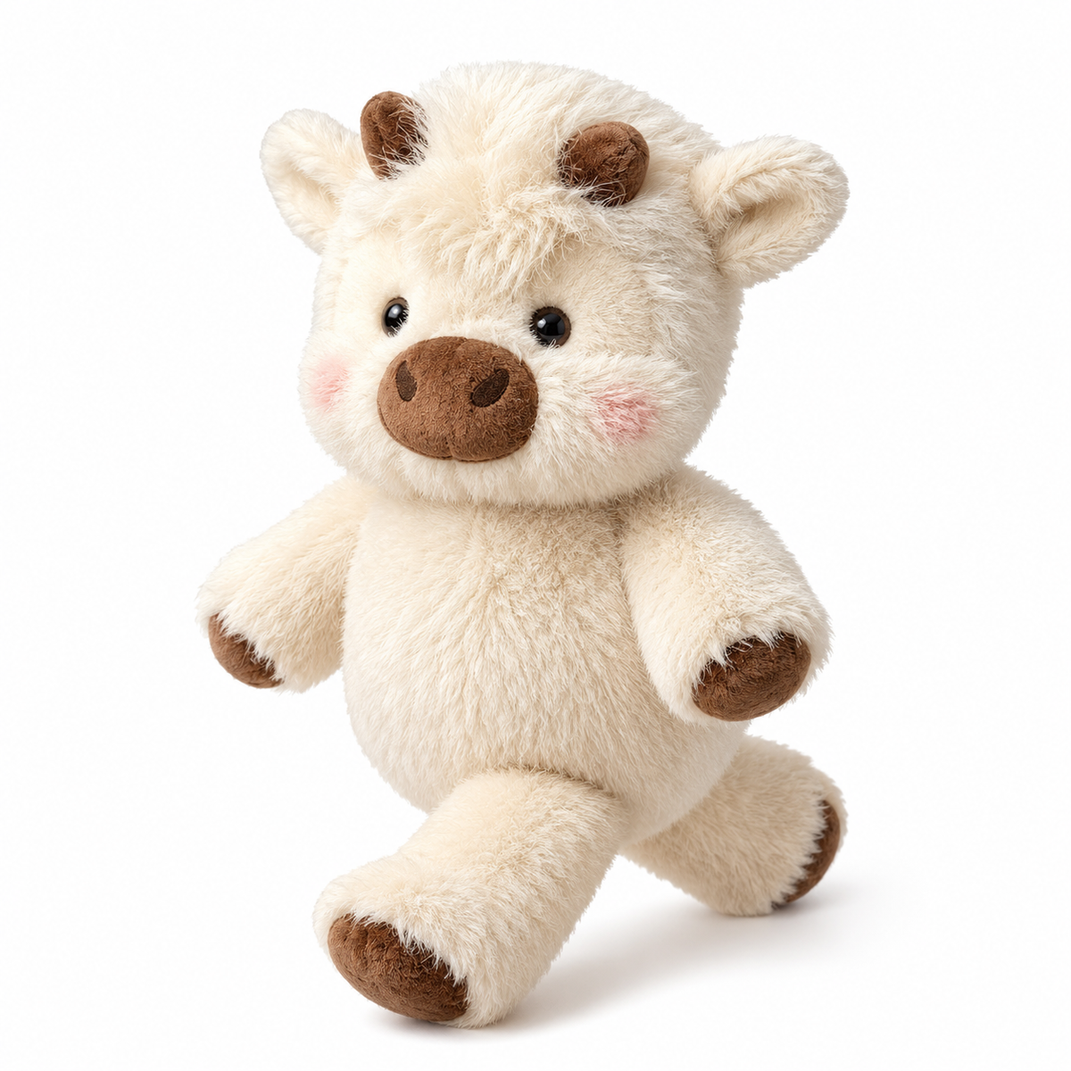 Peluche Vache Interactive Qui Court - Beige / 45 cm · Beige / 60 cm