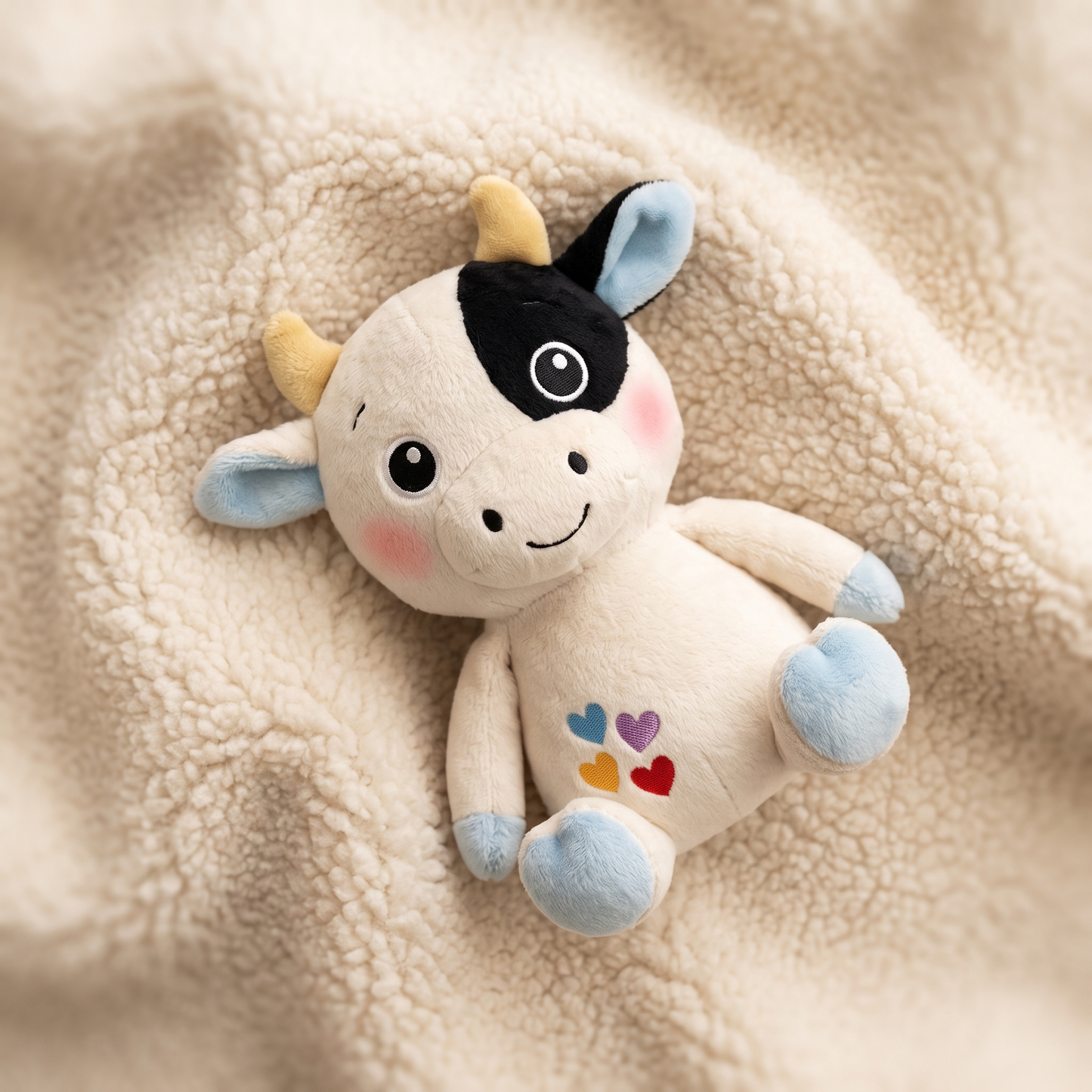 Peluche Vache Mignonne en Coton Doux - Detail matière